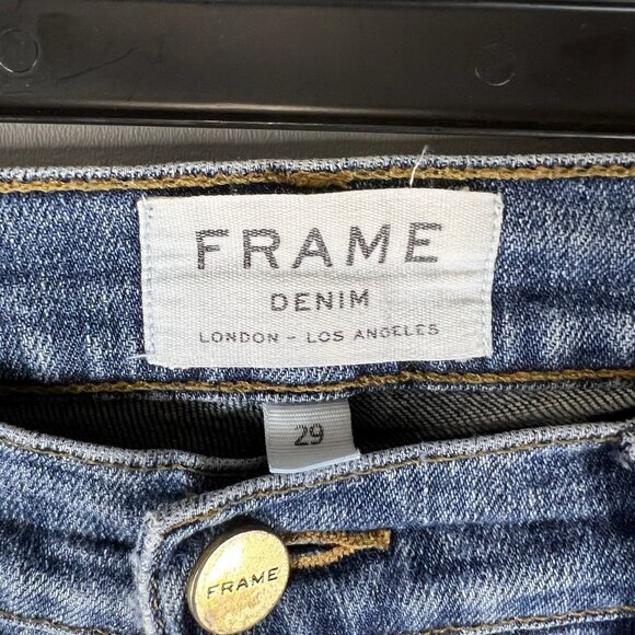 FRAME Le High Skinny Jeans Women’s Size 29 Medium Dark Wash Stretch Denim - Picture 4 of 10